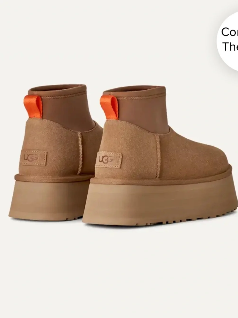UGG Platform Mini dipper Boots Size 8 Chestnut Suede Neoprene Sock Chunky  NWT